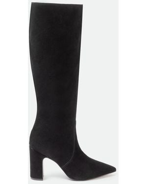 I Saw It First Knee-High Suede Boots - Black