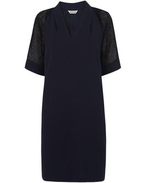 Whistles Lina Animal Dobby Dress - Blue