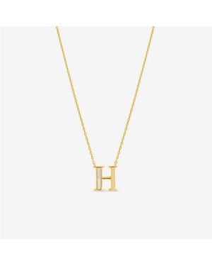 Inicio 14K Real Plated Pearl Initial Pendant - Metallic