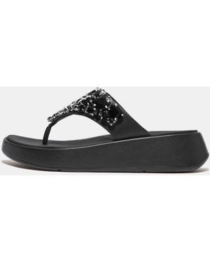Fitflop Fit Flop F-Mode Jewel-Deluxe Flatform Sandals - Black