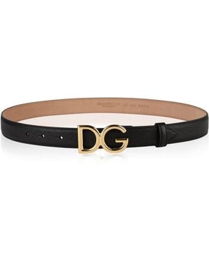 Dolce & Gabbana Logo Grained Leather Belt - Multicolour