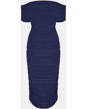 Biba Bardot Slinky Dress - Blue