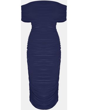 Biba Bardot Slinky Dress - Blue