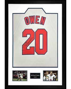The Fan Cave Michael Owen Signed England 98 Shirt Premium - Black