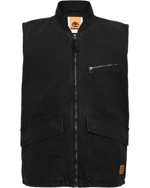Timberland Washed Canvas Gilet - Black