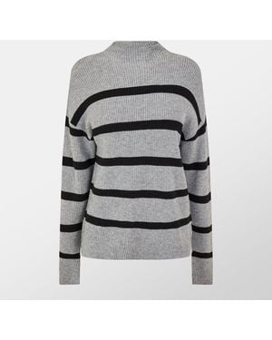 Vila Viril Rib Crew Neck Jumper - Grey