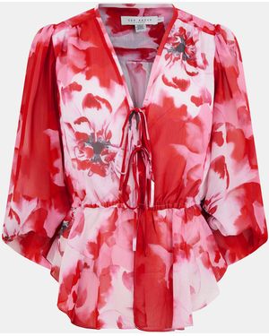 Ted Baker Aleria Floral Top - Red