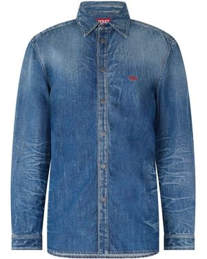 DIESEL D-Simply-S2 Long Sleeve Denim Shirt - Blue
