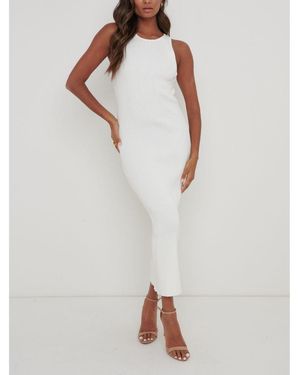 Pretty Lavish Knitted Jumper Dress - White