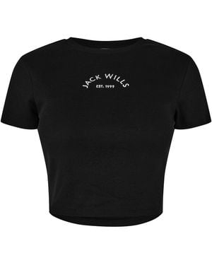 Jack Wills Cropped Baby Tee Ladies - Black