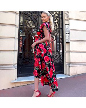 open lace back dress Multi Leopard Print Asymmetric Cut Out Midi Dress – AX Paris main image 1