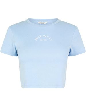 Jack Wills Cropped Baby Tee Ladies - Blue