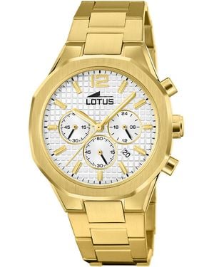 Lotus Stainless Steel Sports Quartz Watch - Metallic