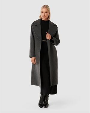 Forever New Priya Wrap Overcoat - Black