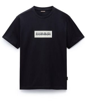 Napapijri Nap Box Logo Short Sleeve T-Shirt - Blue