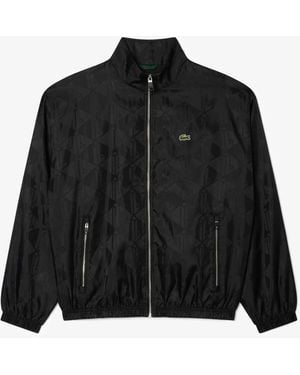Lacoste All Over Print Monogram Tracksuit Top - Black