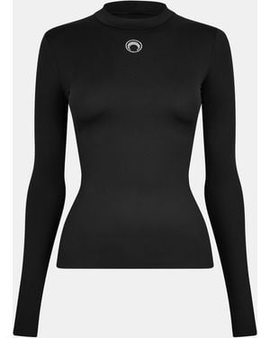 Marine Serre Ms Moon Lgo Tee Ld61 - Black