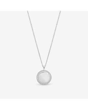 Inicio Beaded Edge Personalised Pendant - Metallic