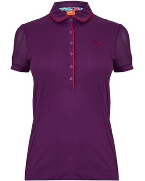 PUMA (14) Golf Novely Sleeve Polo - Purple