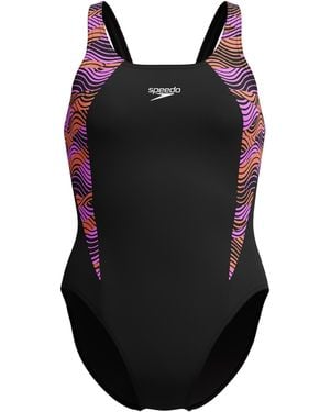 Speedo Hb Splice One Piece Swimsuit - Black