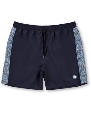 Pretty Green Eclipse Paisley Swim Shorts - Blue