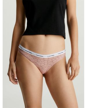 Calvin Klein Lace Bikini Briefs - Brown
