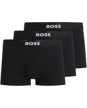 BOSS 3 Pack Boxers With Logo Waistband - Black