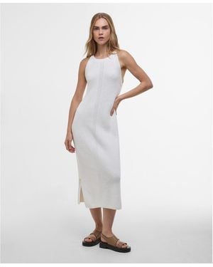 Barbour Dakota Knitted Midi Dress - White
