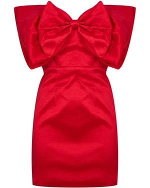 Bardot Mini Bow Dress - Red