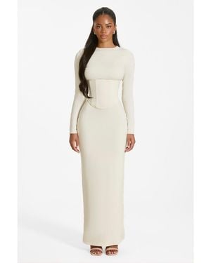 Mars the Label Sandra Long-Sleeve Maxi Dress - White