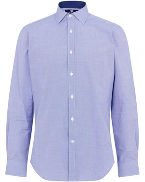 Haines and Bonner Hugh Tailored Puppytooth Shirt - Blue