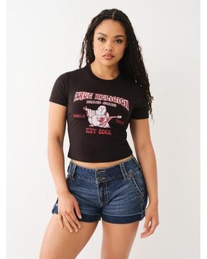 TRUE RELIGION Short Sleeve Baby Tee - Black