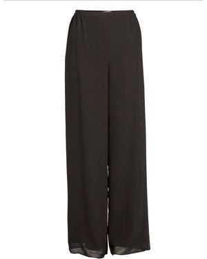 Gina Bacconi Chiffon Layered Trouser With Slits - Black