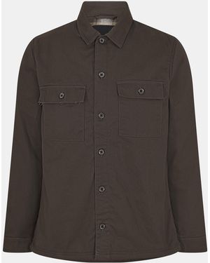 Threadbare Cheque Lined Long-Sleeve Shirt - Brown