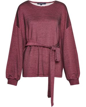 French Connection Freya Texture Jersey Tie Waist Top - Red