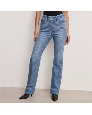 GOOD AMERICAN Rhinestone Straight Leg Jeans - Blue