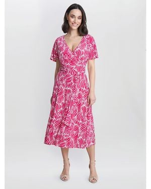 Gina Bacconi Lacey Fit And Flare Dress - Pink