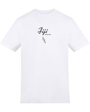 AWD Adults Printed Fiji Rugby Fan Tee - White