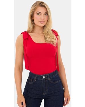I Saw It First Bow Top - Red