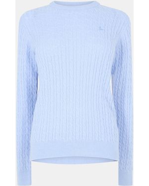 Jack Wills Jack Tinsbury Merino Wool Blend Cable Knitted Jumper - Blue