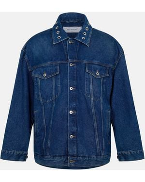 Off-White c/o Virgil Abloh Off Solid Patterned Overshirt With Chest Pocket - Blue