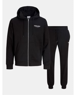 Jack & Jones Mason Zip Hoodie Tracksuit Co-Ord Set - Black