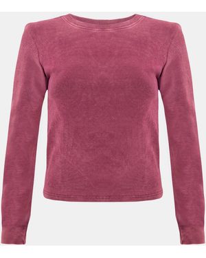 I Saw It First Washed Ribbed Long Sleeve Top - Pink