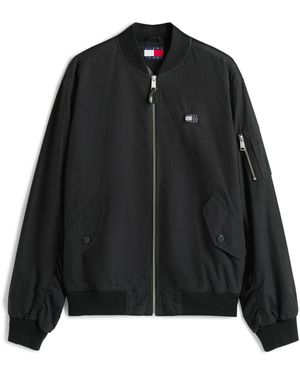Tommy Hilfiger Tj Ribbed Zip-Through Bomber Jacket - Black