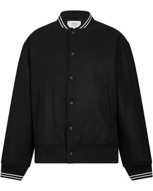 Maison Kitsuné Varsity Teddy Blouson Jacket - Black