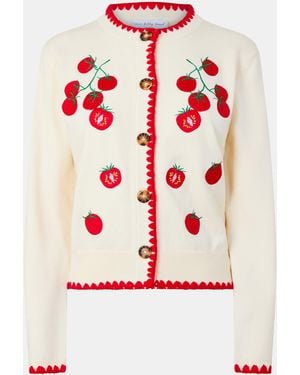 Never Fully Dressed Tomato Embroidered Cardigan