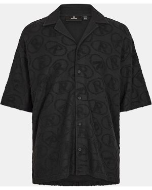 Represent All Over Towel Fabric Short Sleeve Shirt - Black