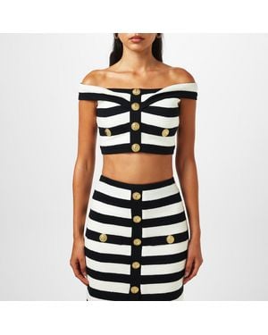 Balmain Off-Shoulder Top - Black