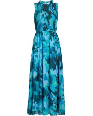 Gina Bacconi Roxanna Sleeveless Shired Top Dress - Blue