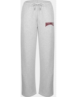 Jack Wills Jw Varsity Open Hem Fleece Joggers - Grey